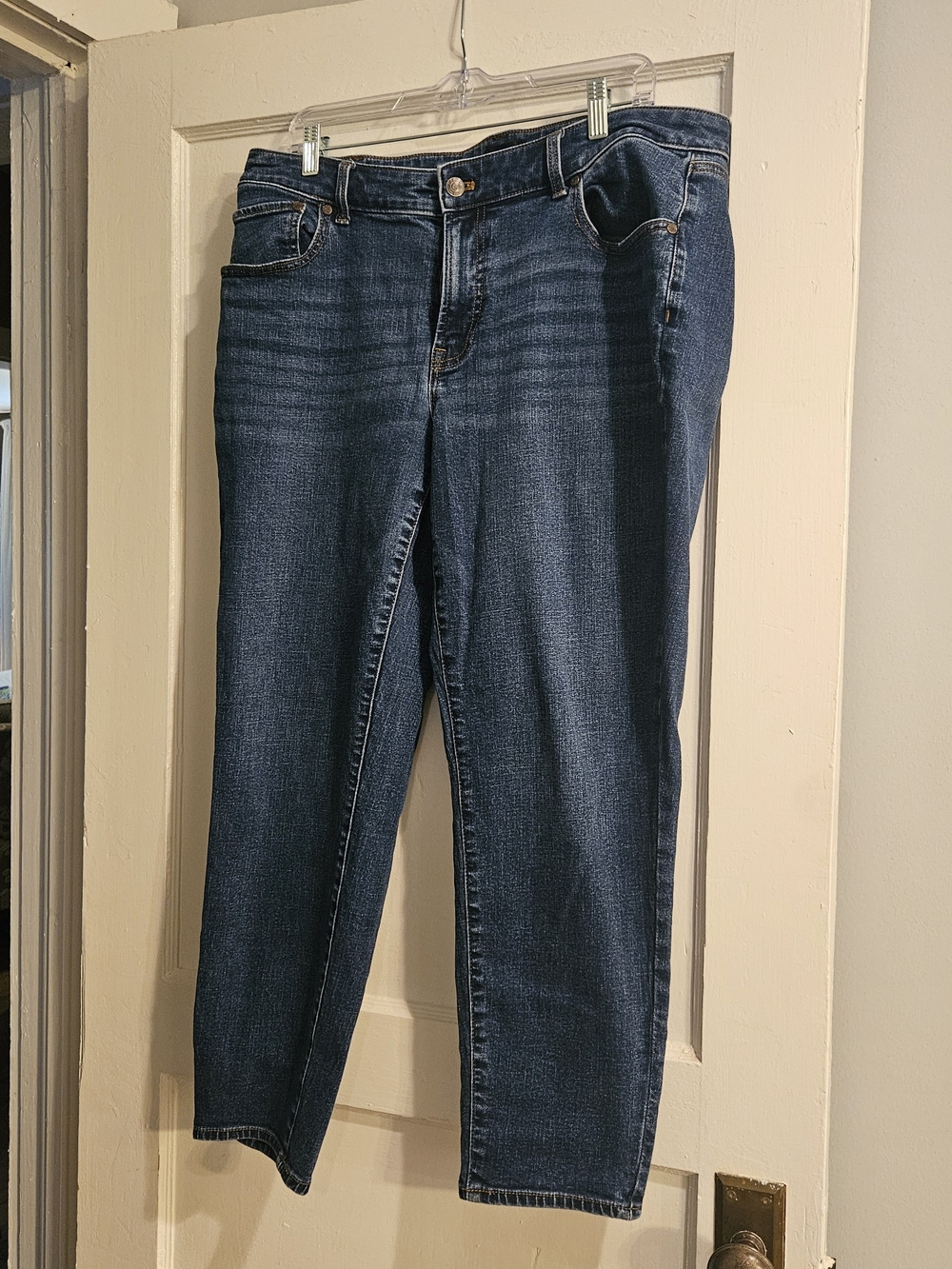 Talbots Everyday Relaxed Jeans,Dark Blue Wash, Size 14W